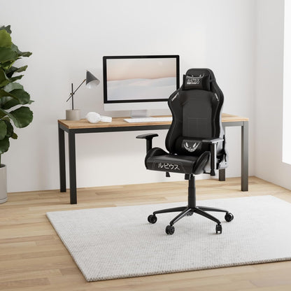 DRIFT GAMING Chair „elRubius” -DR250RU - Officiële elRubius gamingstoel, vlindermechanisme, liggende rug, kunstleer, suède afwerking, 4D-armleuningen, nek- en lendenkussen,74.5 x 129-138 x 56 cm (W x H x D) Zwart/Wit,Zwart/Wit