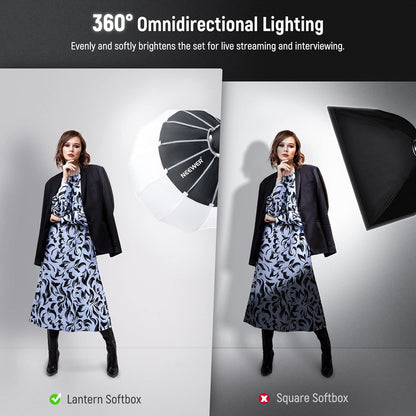Lantaarn Softbox – Softbox – Lichtdiffuser – Studiolamp – Videolamp – 90 Cm / 35 Inch – Bowens Mount – 360° Lichtverdeling