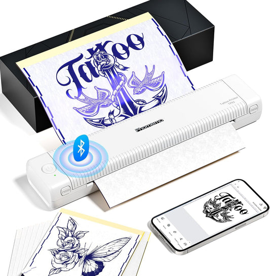 Phomemo TP81 Tattoo Printer, Stencil Printer with 10 Pcs Tattoo Stencils Paper, Thermal Tattoo Machine for Beginners or Artist Home Use or Studio, Pink - QUORE