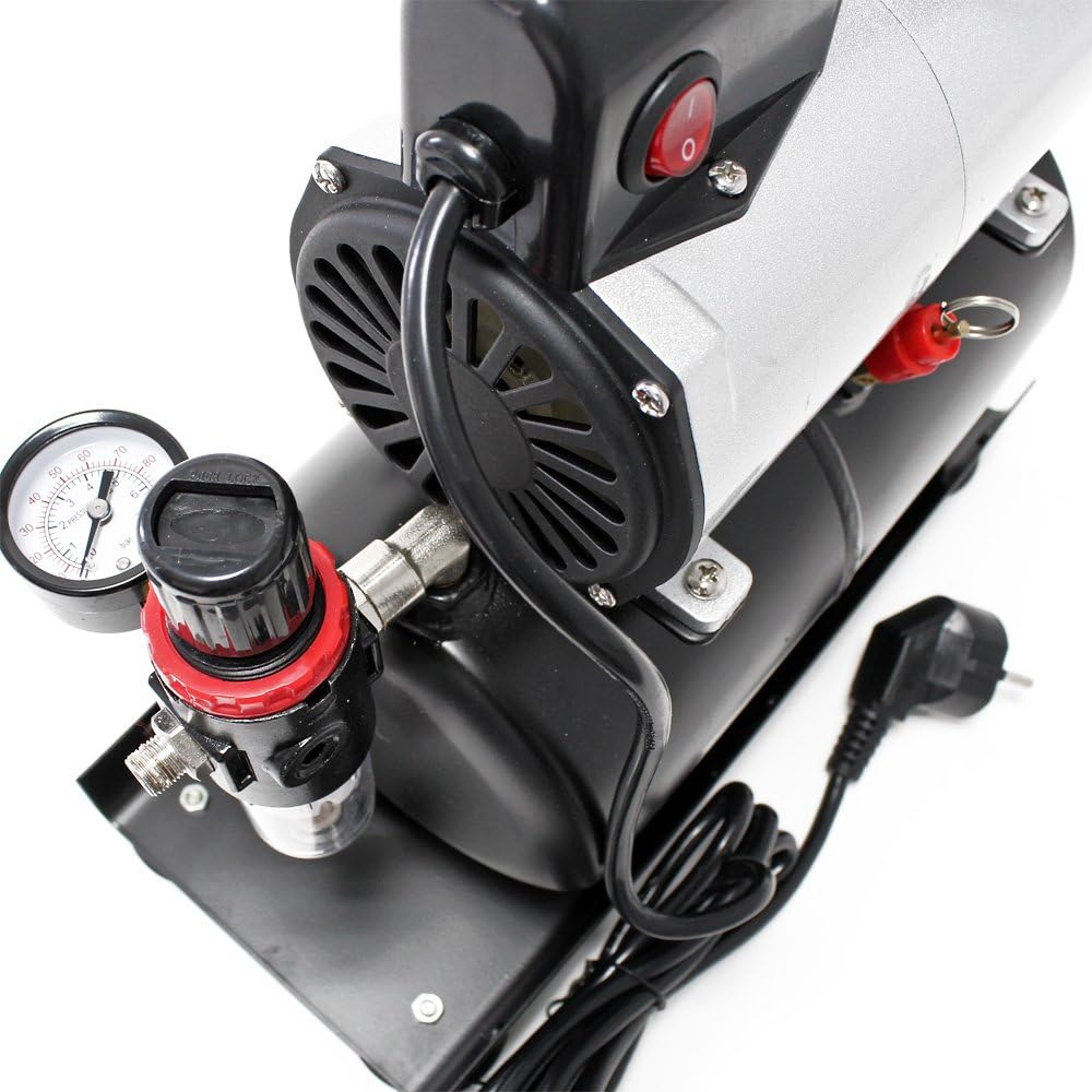 Airbrush Compressor – Spuitcompressor – Luchtcompressor – Airbrush Pomp – Airbrush Set – Olievrij & Fluisterstil – 3 Liter Luchttank met Automatische Uitschakeling