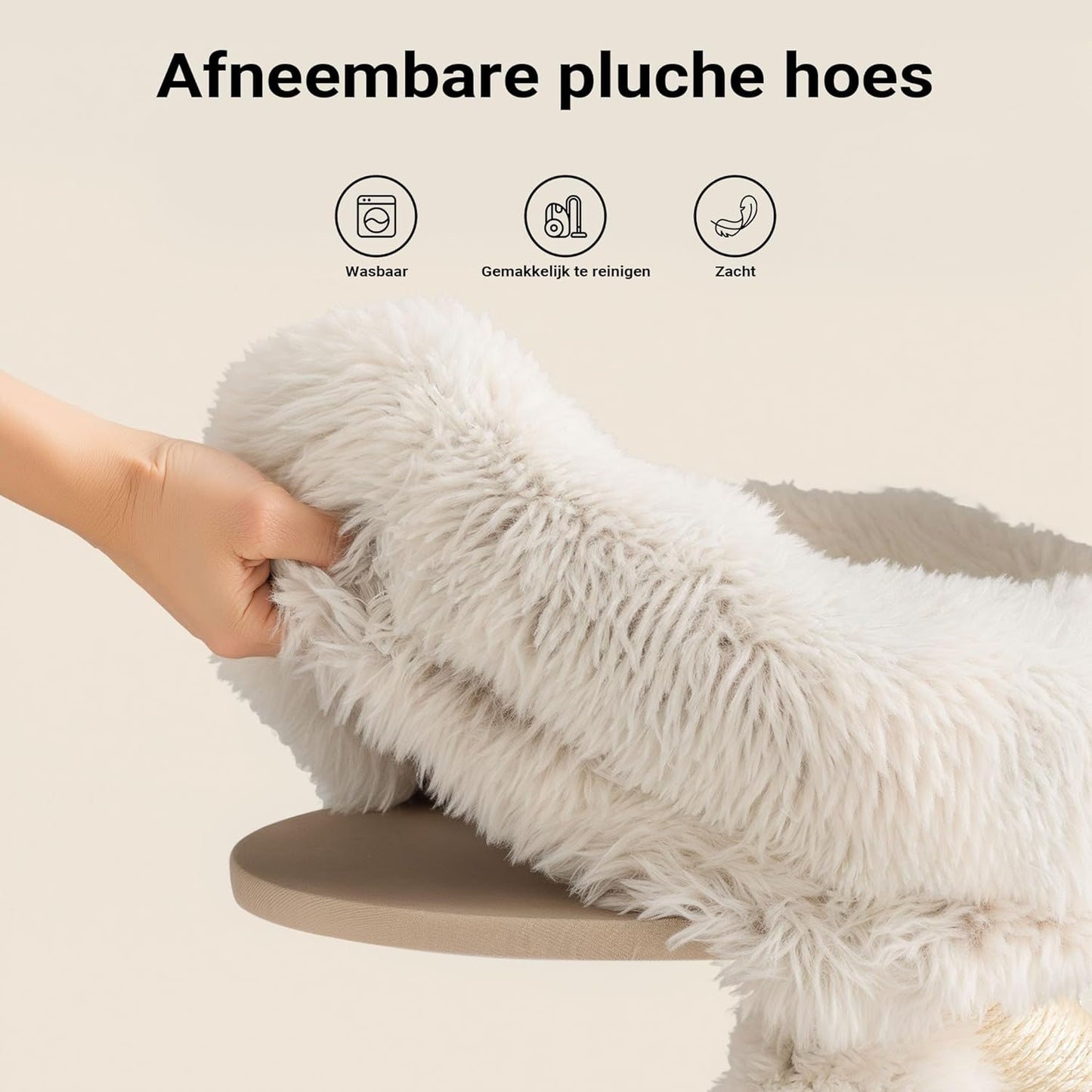 Krabpaal – Kattenboom – Krabmeubel – Klimpaal – Kattenmeubel – 130 cm Hoog – Sisal Met Pluche Ligvlakken