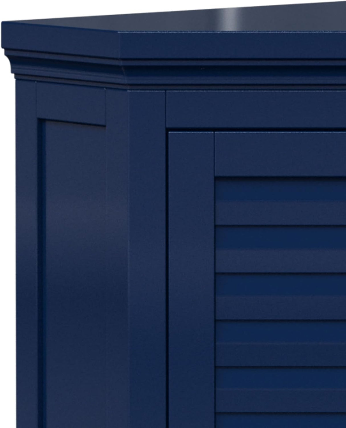 Elegant Home Fashions Glancy Hoekkast Muur Navy Lamellendeur Stijl