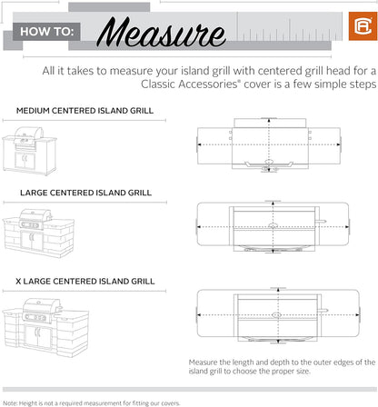 Classic Accessories 55-628-031501-00 Veranda Volledige dekking Center Grill Island Cover, Medium