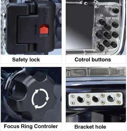Sea frogs for RX100 VI 60m/195ft Sea frogs Underwater Camera Housing