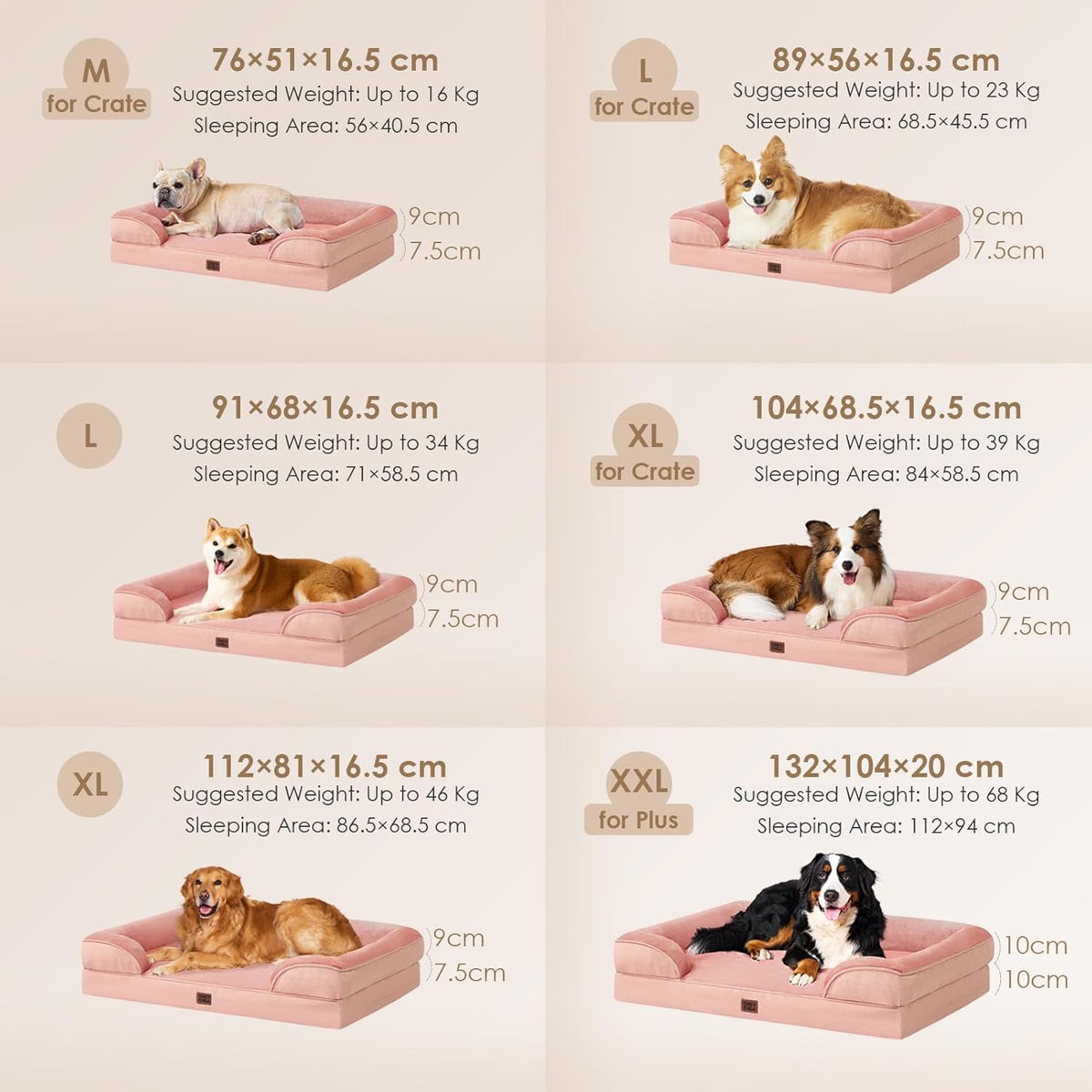 Orthopedische Hondenmand – Hondenkussen – Hondenbed – Hondenmat – Honden Sofa – Memory Foam – Waterdicht – Antislip – Afneembare Wasbare Hoes – Hoge Opstaande Randen – Geschikt Voor Kleine En Middelgrote Honden