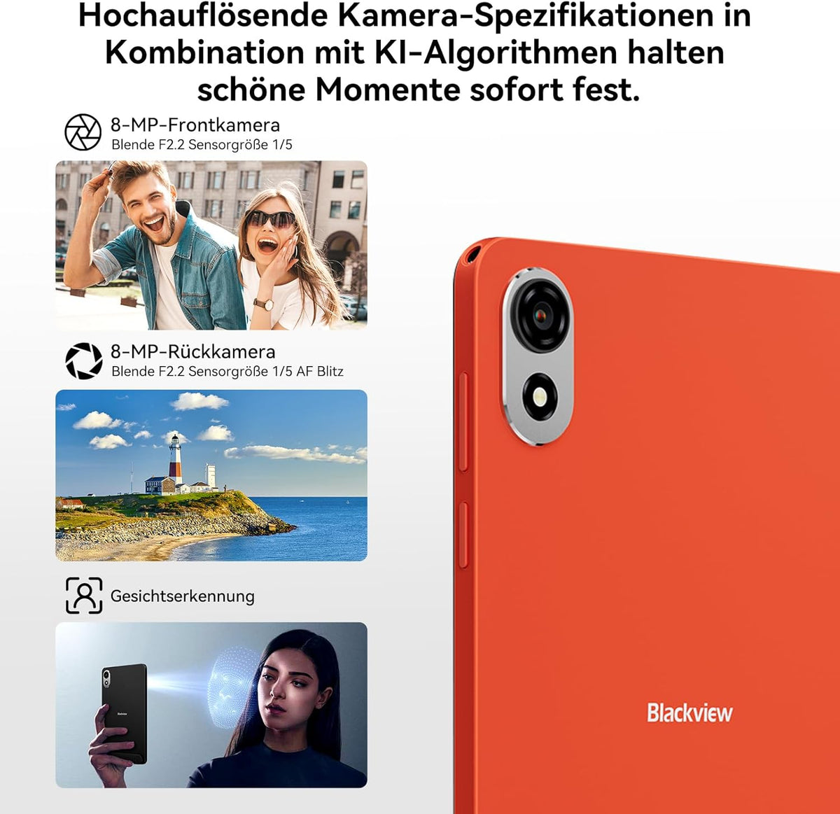 Blackview Zeno 1 8 inch tablet Android 15 90Hz 800 x 1280 – ultra licht en compact gaming, T615 8 Core AI Chip, 18 GB RAM + 256 GB ROM (2 TB TF)/4G LTE + WiFi5G/Face ID/6000 mAh/8 MP + 8 MP/Widevine