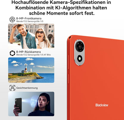 Blackview Zeno 1 8 inch tablet Android 15 90Hz 800 x 1280 – ultra licht en compact gaming, T615 8 Core AI Chip, 18 GB RAM + 256 GB ROM (2 TB TF)/4G LTE + WiFi5G/Face ID/6000 mAh/8 MP + 8 MP/Widevine