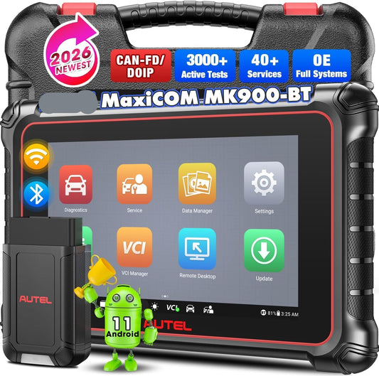 OBD2 Diagnosetool – Auto Scanner – Foutcode Lezer – Auto Diagnosesysteem – Draadloze Autoscan – Bluetooth Connectiviteit – 3000+ Bidirectionele Tests – 8 Inch HD Touchscreen - QUORE