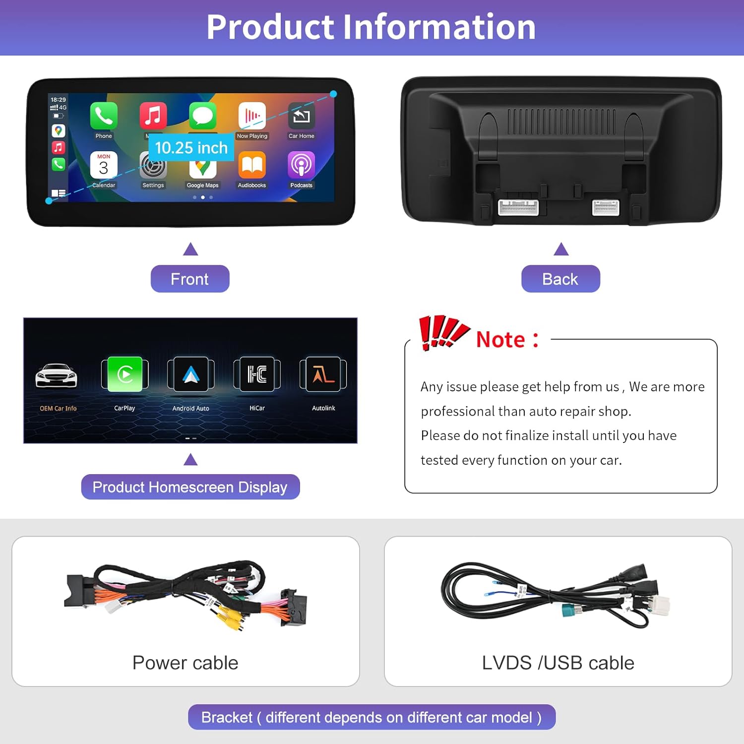 Road Top 10.25 Inch Car Radio Wireless CarPlay Android Car Touch Screen for Mercedes Benz A/CLA/GLA Class W176 C117 X117 X156 2013-2015 Year with NTG4.5/4.7 System, Support Mirrorlink - QUORE
