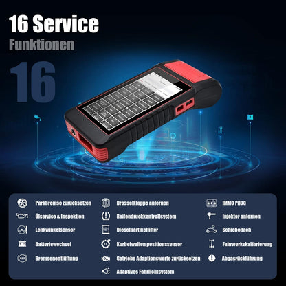 LAUNCH X431 Diagun EVO OBD2 diagnoseapparaat (OE-niveau) voor alle systemen, met ECU-codering, batterijtester, actieve test, 16 resetfuncties, videoscope-functie optioneel, ondersteunt CAN FD & DoIP