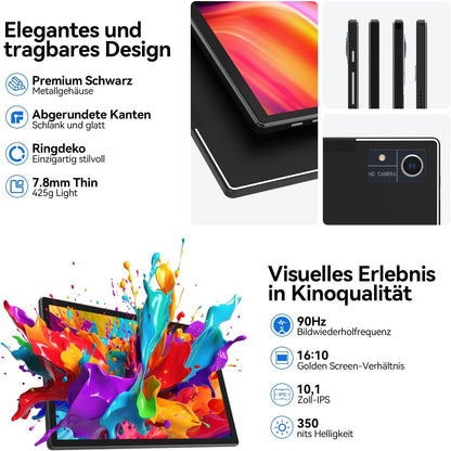 FEONAL Tablet 10 inch met 16 GB RAM + 128 GB ROM (1TB TF)
