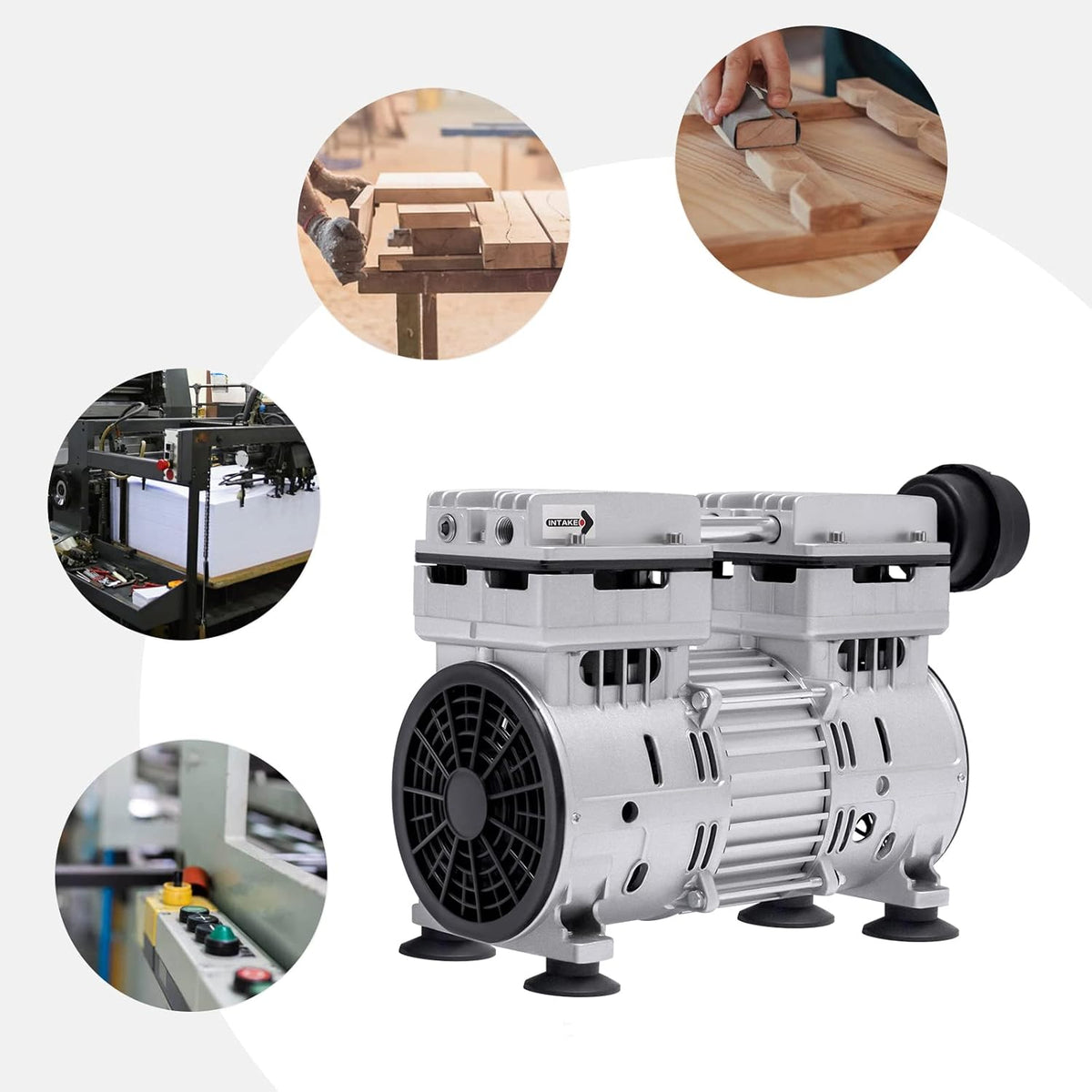 Vacuümpomp – Olievrije Pomp – Industriële Vacuüm Pomp – Laboratorium Pomp – Automatisering Pomp – Krachtige Koperen Motor – Stil & Duurzaam Aluminium