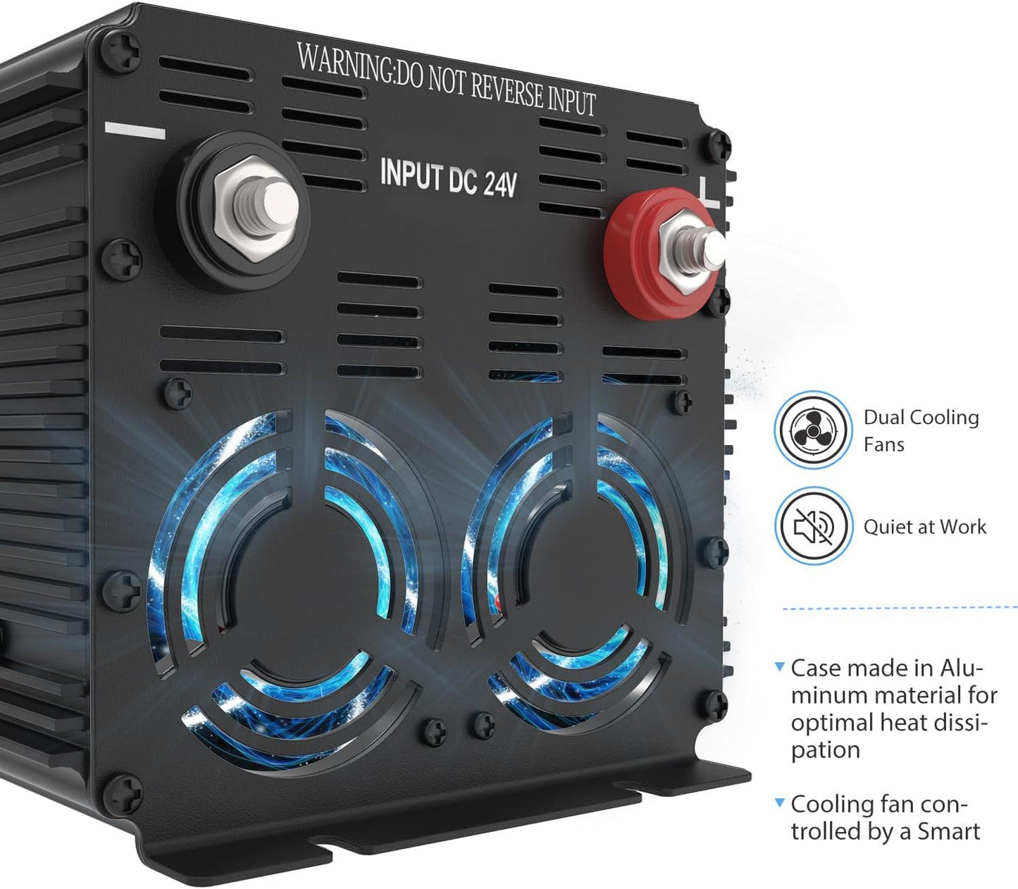 EDECOA 2000W/4000W omvormer 24v 230V Volt Spanningsomvormer met Nieuwe Afstandsbediening 2X USB voor Zonnepaneel Auto Camper