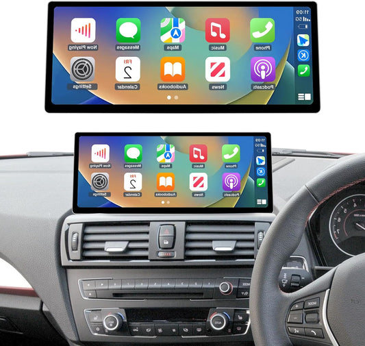 Ninetom 12.3 Inch Car Radio with Touch Screen for 2004-2008 BMW 1 Series E81/E82/E87/E88 with CCC System, Support Apple CarPlay/Android Auto/Mirrorlink/Navigation, Car Radio Upgrade - QUORE