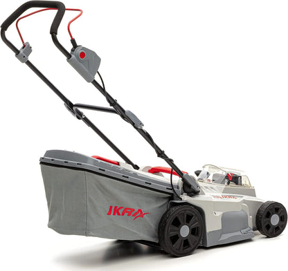 IKRA Accu Grasmaaier Mulchmaaier ICM 2/2037 incl. 2x accu & dubbele snellader, incl. reserve mes