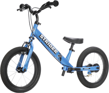 Strider 14 x evenwichtsfiets voor kinderen van 3 tot 6 jaar, passende handgrepen, gevoerd zadel, voetsteun en banden voor alle doeleinden, eenvoudige montage