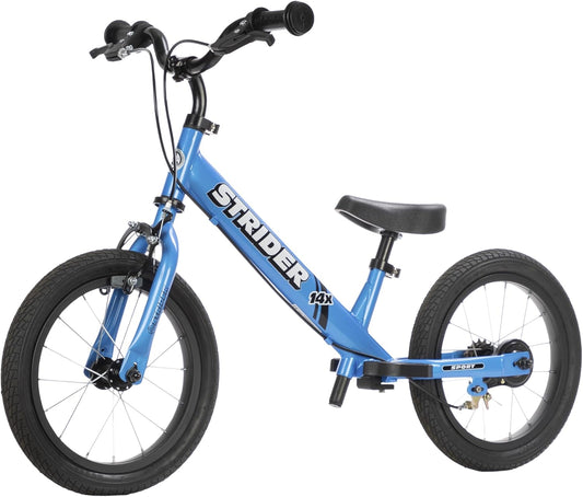 Strider 14 x evenwichtsfiets voor kinderen van 3 tot 6 jaar, passende handgrepen, gevoerd zadel, voetsteun en banden voor alle doeleinden, eenvoudige montage