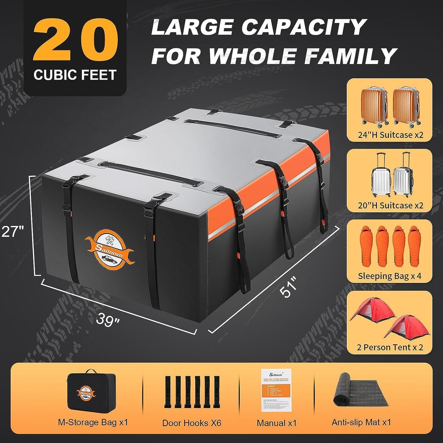 Dakkoffer – Opvouwbare Autodaktas – Dakbox – Autobox – Bagagebox – 20 Kubieke Meter Inhoud – Waterdicht