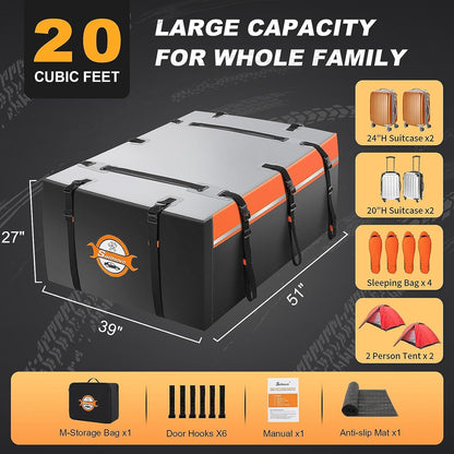 Dakkoffer – Opvouwbare Autodaktas – Dakbox – Autobox – Bagagebox – 20 Kubieke Meter Inhoud – Waterdicht