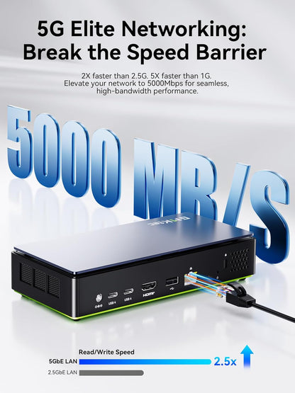 GMKtec K13 AI Mini PC, Core Ultra 7 256V 8T/8C(Up to 4.8GHz), 16GB DDR5 1TB SSD, MiNi Desktop Computers AI Boost, 2X M.2 2280 PCIE 4.0 Storage Expansion, 5GbE LAN, HDMI 2.1, USB4