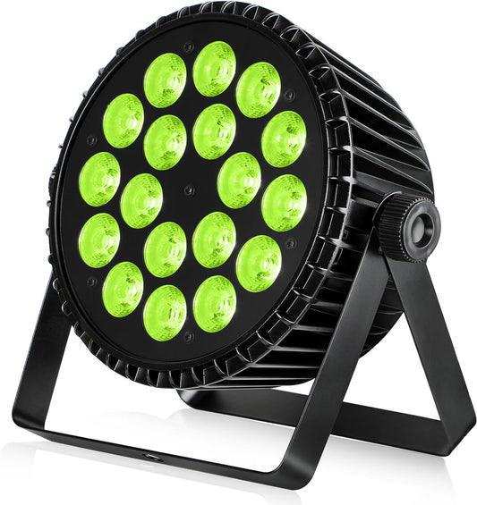 6-in-1 LED Projector – LED Scèneverlichting – DJ Licht – Podiumverlichting – Feestverlichting – RGBWA+UV Kleurenspectrum – 18x18W LED’s Met DMX 7/11 Kanalen