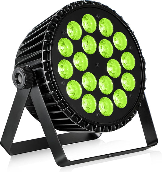 BETOPPER 6-in-1 led-projector, 18 x 18 W, RGB, vijl, amber, UV, scene licht, stroboscoop/wash, podiumverlichting, DMX 7/11CH DJ avondlichtspel, voor feest, bar, bruiloft, festival (1 stuk)