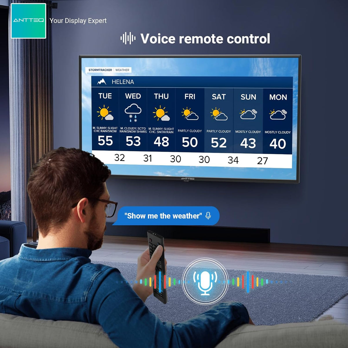 Antteq G42 TV 42 inch Google TV 1080FHD, Triple Tuner (DVB-C/S2/T2), drievoudige geluidsreductie, hotelmodel, model 2025