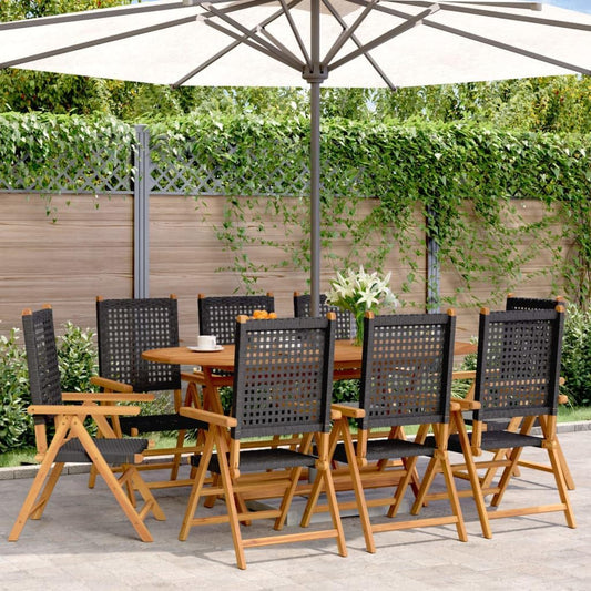 Tidyard Garden Chair Adjustable 8 Pieces Rattan Chairs Garden Furniture Chair Garden Chair Dining Chairs Rattan Chair Set Patio Chair Balcony Chair Garden Chairs Camping Chair Black Poly Rattan Solid - QUORE