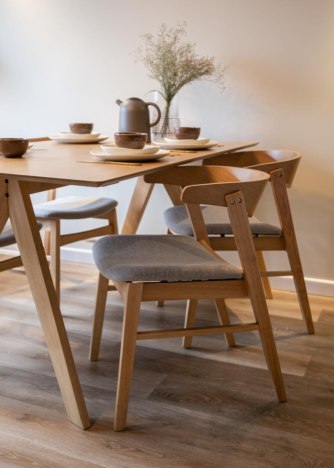 Selsey Panize Stoel, Engineered Wood, Natuurlijke Eiken, 50,5 cm Lengte