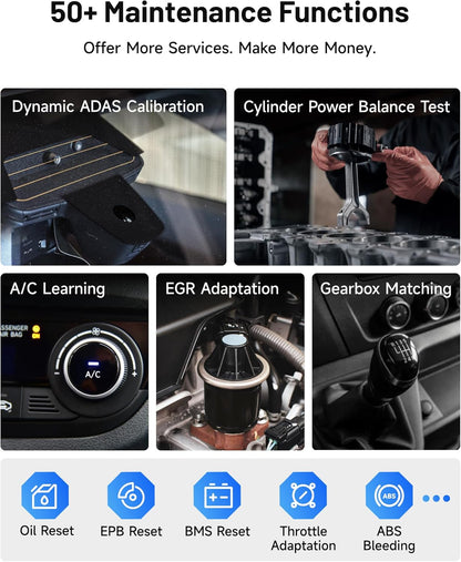 TOPDON ONE OBD2-scanner met diagnosefunctie, ECU-codering, OE-topologie, J2534-doorvoer, meer dan 50 services, bidirectionele diagnose met TopFix AI, FCA/Renault/VAG SFD SGW-toegang, CAN-FD & DoIP.