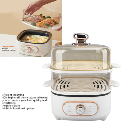 Elektrische Hete Pot – Stoompot – Stoompan – Stoomkoker – Elektrische Kookpot – 1200W – 10,5L Capaciteit met 2 Niveaus