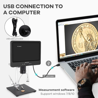 Digitale Microscoop – Soldeermicroscoop – Biologische Microscoop – Muntmicroscoop – HDMI Microscoop – 3 Verwisselbare Lenzen – UHD 2160P Video-opname