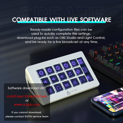 AKP153 Studio Controller, Stream Deck, 15 Macro Keys, Trigger Actions in Apps and Software Like OBS, Twitch, YouTube, Custom Console for Live Streaming, Photo and Video Editing, PC/Mac (White)