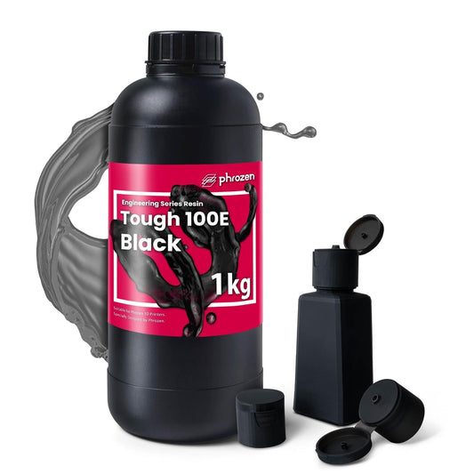 Phrozen Tough 100E 3D Printer Hars | fotopolymeerhars met hoge precisie & duurzaamheid | 405nm Engineering Resin voor LCD/MSLA/DLP Printer | UV-Uithardende hars - Zwart (1kg)