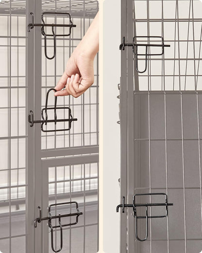 Hondenbench – Hondenkooi – Hondenbox – Hondenhok – Hondenren – Met Dubbele Deuren – Stabiele Metalen Constructie 122x75,5x80,5 cm