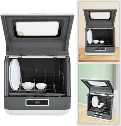 Mini-tafelvaatwasser, kleine vaatwasser, vaatwasser, vaatwasser, vaatwasser voor kleine keukens en appartementen, 4-6 sets met touch-bediening, 800 W, restwarmte drogen, luchtkoeling ruimtebesparend