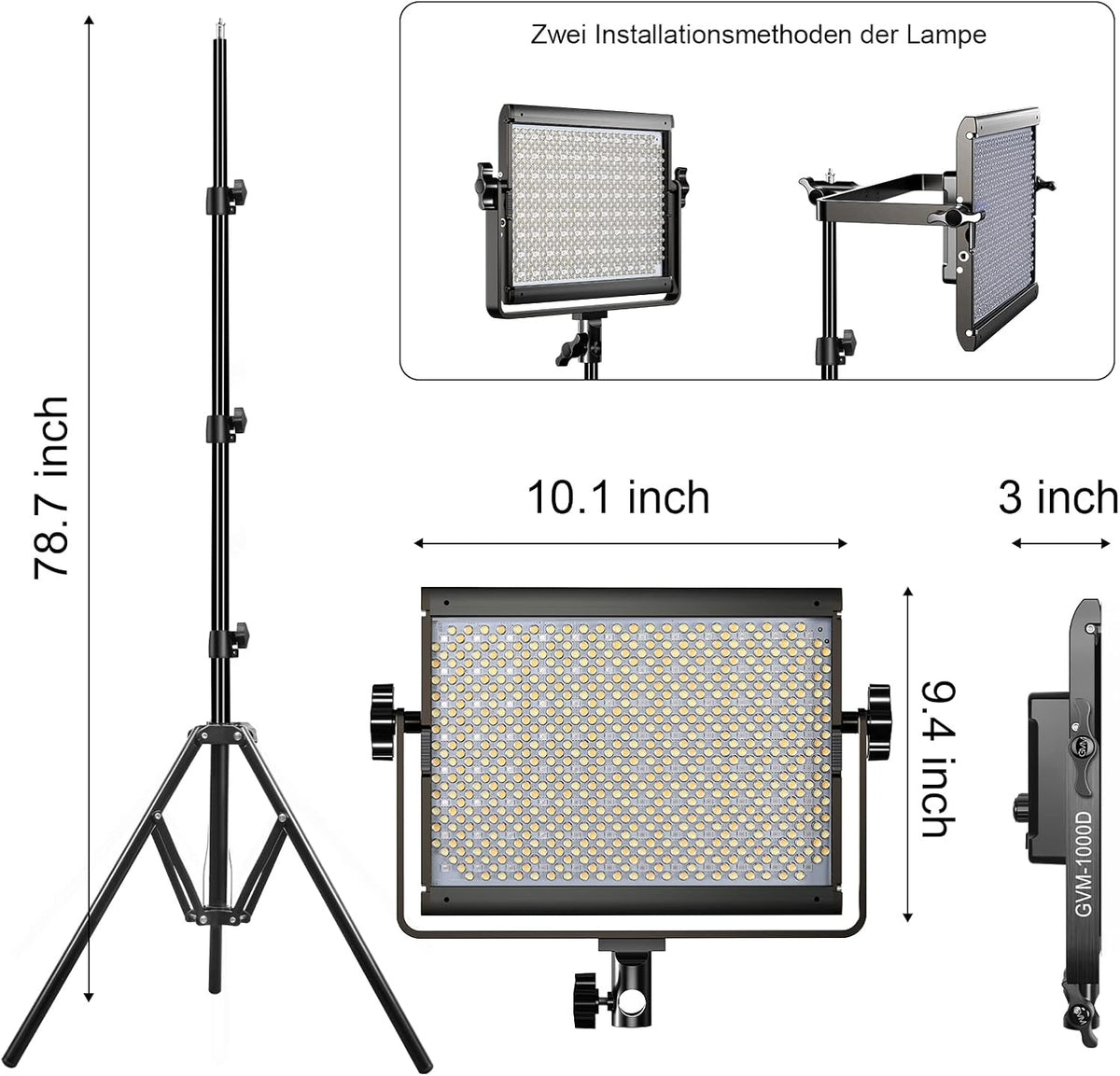GVM RGB videolichtpaneel met softbox, 45 W led-fotografielamp met lichtstatief, app-bediening, 15000 lux/0,5 m, 3200 K-5600 K, studio-continu licht voor video-opnames, YouTube Streaming, CRI97+ 18