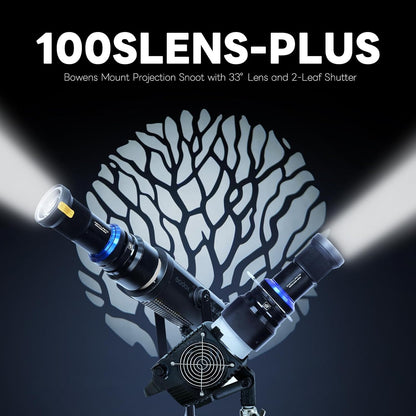 Optische Snoot Bowens – Spotlight – Lichtprojector – Projectorlamp – Gobo Projector – 33° Groothoek & 16° Telelens – 20 Gobo's en 5 Kleurfilters