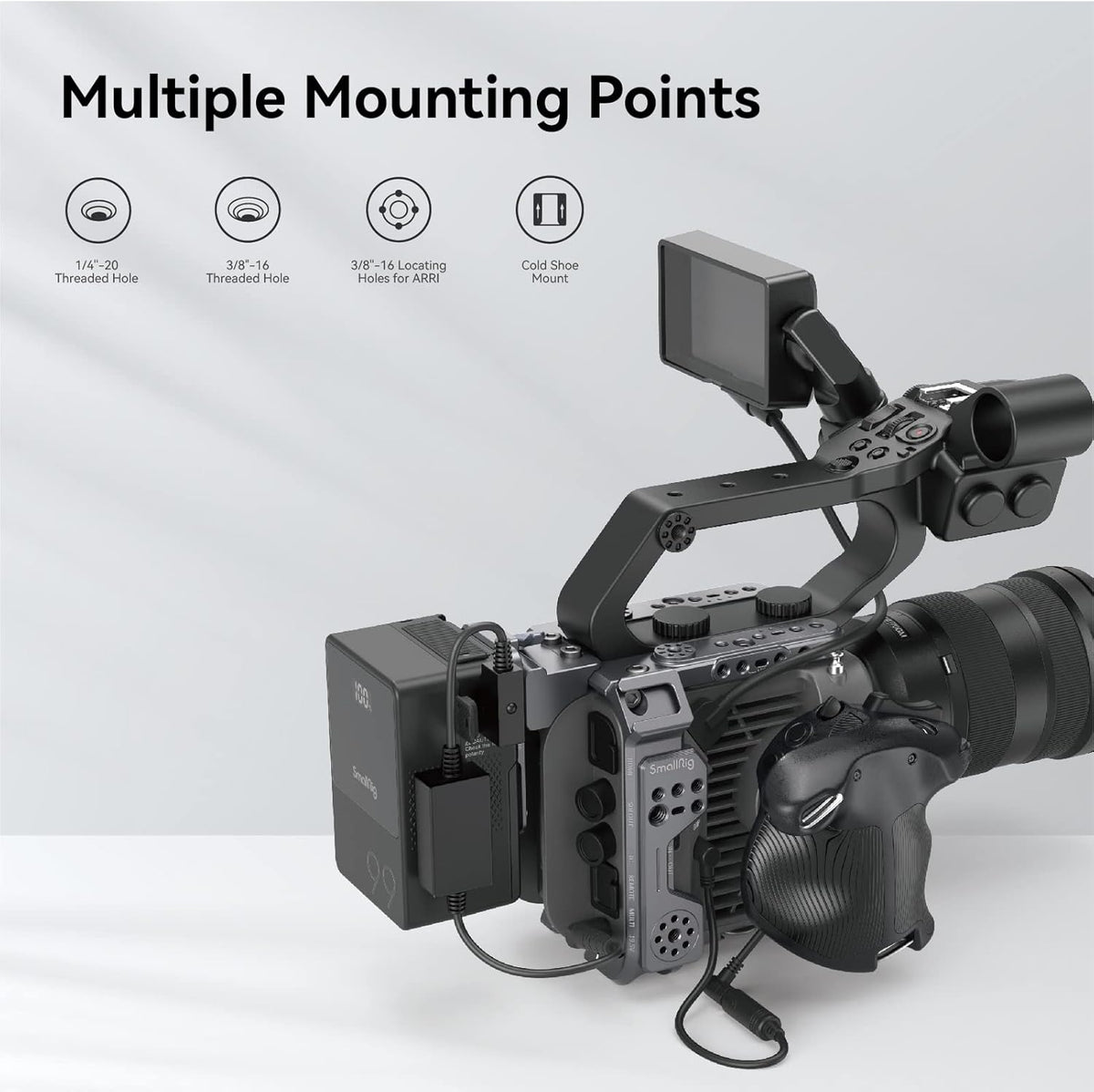 SMALLRIG FX6 Cage Kit voor Sony FX6, compacte FX6 Cage met V-Mount Batterij Plaat voor Statief/Handheld/Schouder Opnamen - 4124