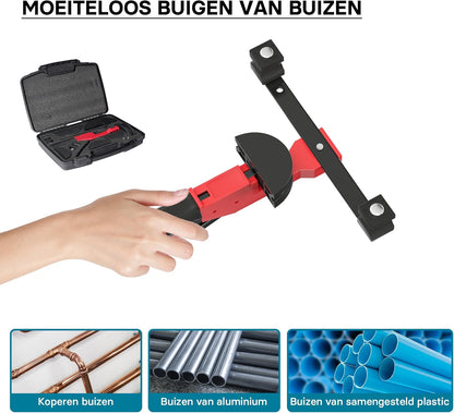 Wiltec handmatige pijpenbuiger 14-32 mm, buizenbuiger met buigradius tot 90°, manuele pijpbuigmachine voor aluminium, koper en kunststof pijpen, leidingen en buizen