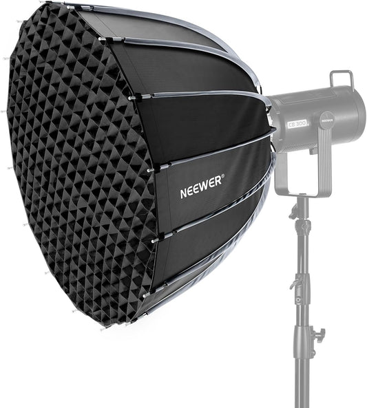 NEEWER 28"/70cm Parabolische Softbox Bowens Mount, Quick Release met Diffusers/Grid/Tas voor Video Continue Verlichting CB60 CB200B MS60 MS150B Q4 Compatibel met Godox Compatibel met Aputure 600d