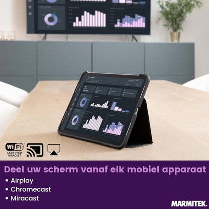 Draadloos 4K HDMI presentatiesysteem Marmitek Stream 4K Pro KIT 2TX/1RX - 2 USB-C dongles voor one-click schermdelen - split screen, touchback, PoE, dual HDMI - BYOD vergaderruimte