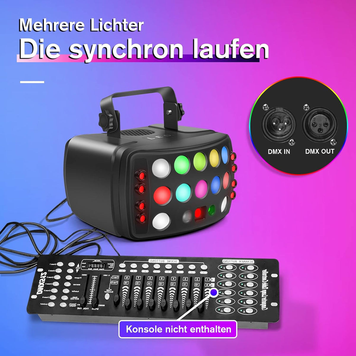 Discolight Party Light DMX 512 Efficient Radiator LED RGB Light DJ Project Music Gadget Discovery Lighting for KTV Bar Family Birthday Halloween - QUORE