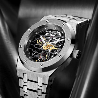 FEICE Automatische Mechanische Horloge Mannen Mechanische Skelet Horloges Sapphire Spiegel 42MM (1.65") FM019HOT