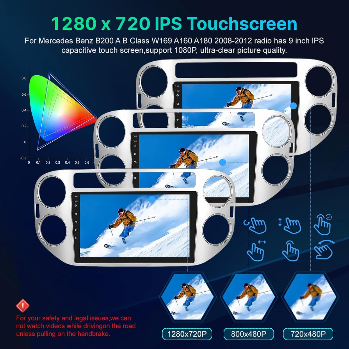 [4+64G] Android Car Radio for VW Tiguan 2006-2016 with Wireless Carplay and Android Car - 9 Inch IPS 1280 * 720P Touch Screen Car Radio with AI DSP, EQ, SWC, GPS + AHD Rear View Camera