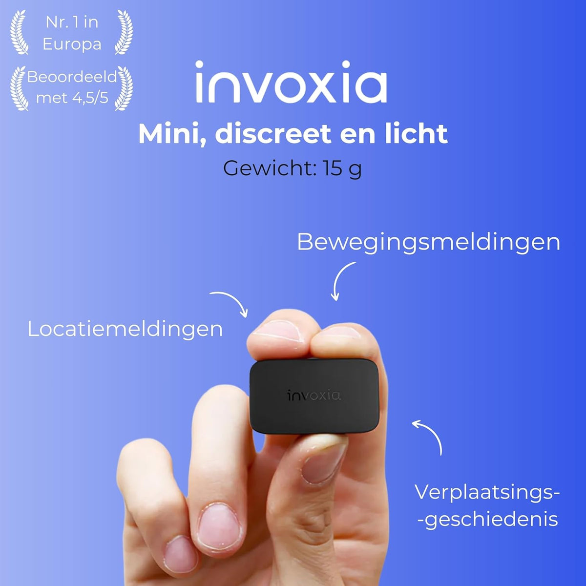 Mini GPS-tracker Invoxia - Waterdichte GPS-tracker met realtime antidiefstalmeldingen - Batterijduur tot 3 maanden - Inclusief abonnement van 3 jaar - Klein en lichtgewicht - Anti-diefstal Sleutels Boot Fotoapparatuur Videoapparatuur Wandelwagen