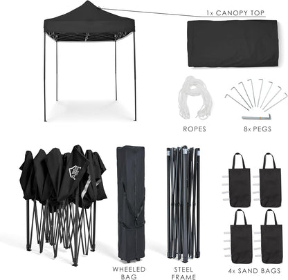 All Seasons Gazebos 3x2m Heavy Duty Volledig Waterdicht Pop Up Gazebo Met Accessoireset - Zwart