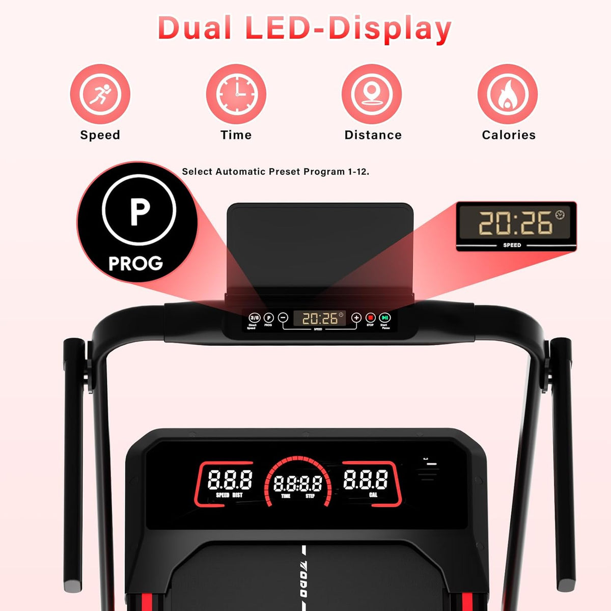Loopband – Inklapbare Loopband – Fitnessapparaat – Hardloopband – Walking Pad – Bluetooth Luidspreker – Manuele Helling 10%