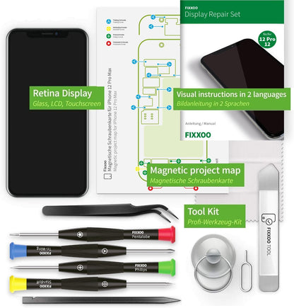 GIGA Fixxoo® geschikt voor iPhone 12 display origineel [incl. gereedschapset] - Retina LCD glas met touchscreen - originele iPhone Display Reparatieset - Vervanging display voor iPhone met