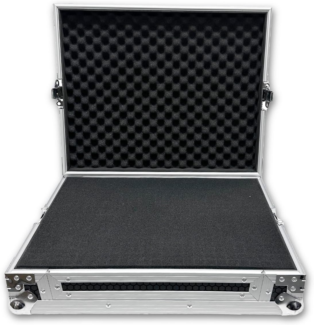Flight Case – DJ-Koffer – Mixerkoffer – Controllerkoffer – PA-Mixerkoffer – Large 530 X 430 X 162 Mm Zwart – Aanpasbare Pick & Pluck Foam – 7 Mm Multiplex Met Aluminium Frame